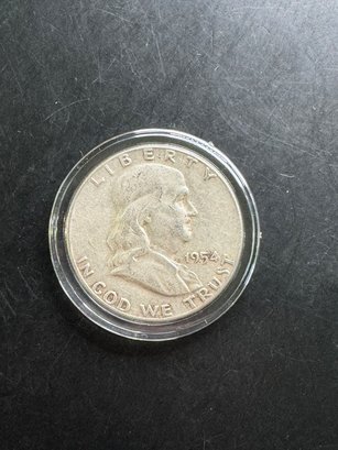 1954 Benjamin Franklin Silver Half Dollar