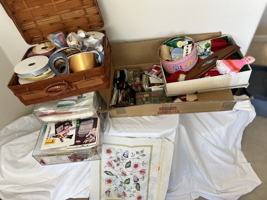 Huge Collection Of Sewing, Embroidery, Needlepoint & Other Supplies