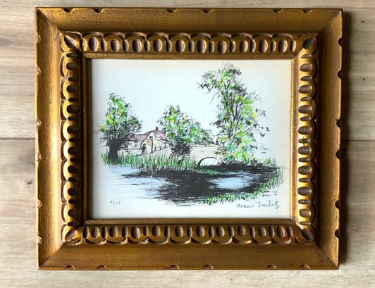 Farm Scene By A River, Signed And Numbered Print