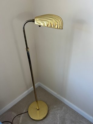 Vintage Hollywood Regency Gold Tone Clamshell Floor Lamp