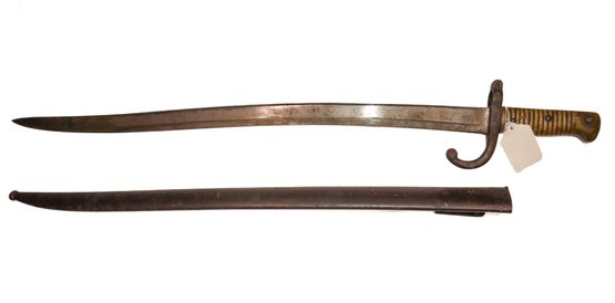 Antique 1870 French Bayonet Sword W/ Scabbard