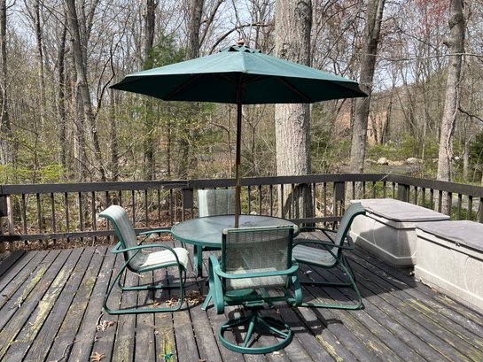 Patio Set By Tropitone With Table, 4 Chairs, And Umbrella