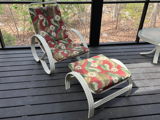 Aluminum Chair With Ottoman And Cushions