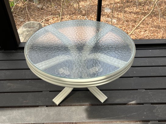Aluminum Table With Glass Top