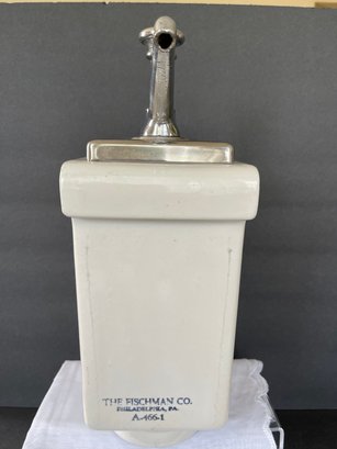 Vintage Fischman Co. Philadelphia Porcelain Soda Fountain Syrup Dispenser Model A-4661-1