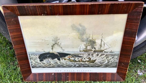 Framed Antique Print ~ The Whale Fishery ~ Currier & Ives