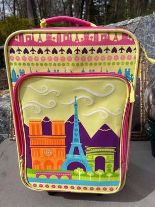 Pair Of Children's Soft Shell Rolling Suitcases