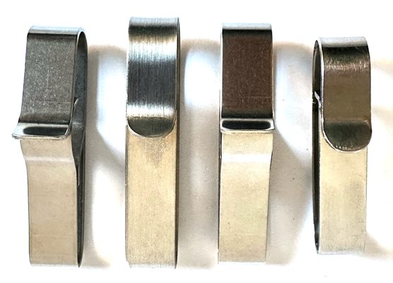 4 Heavy Duty Stainless Steel Belt Key Clips