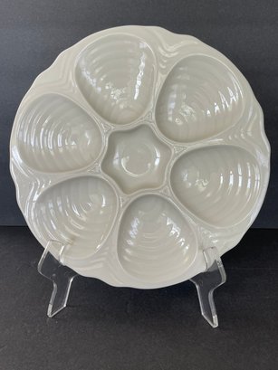 Vtg HALL #1151 Oyster Plate 6 Sections, Center Well For Butter, Sauces NO ISSUES!