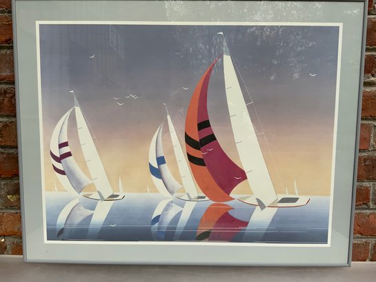 Print Of Sail Boats On The Water