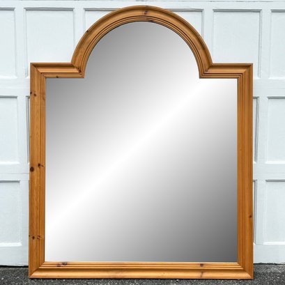An Enormous Pine Palladian Arched Mirror By Ethan Allen