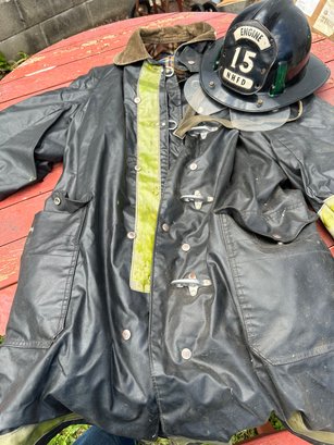 Vintage Fireman Hat And Jacket From 1970s