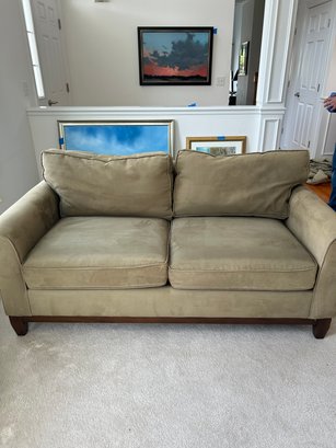 Bernhardt Green Microsuede Sofa