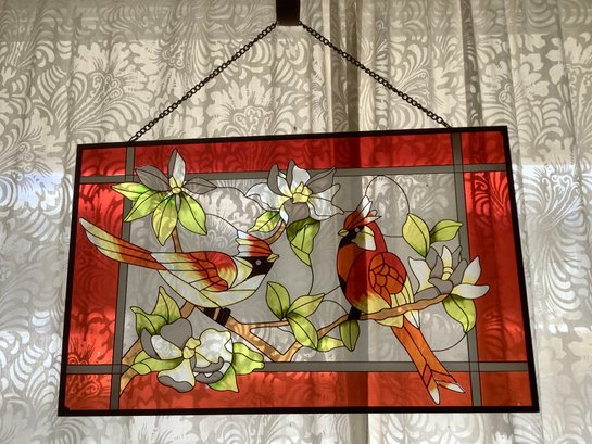 Cardinal Stained Glass Piece