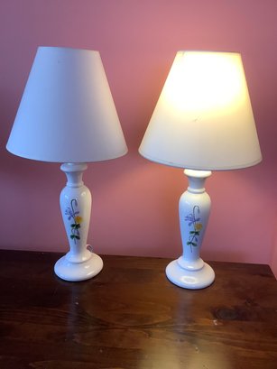 Yellow And Purple Floral Table Lamps