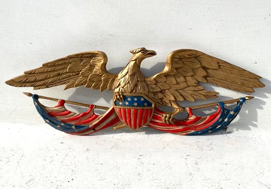 A 1940's Cast Aluminum Federal Eagle - Wonderful Patriotic Door Pediment