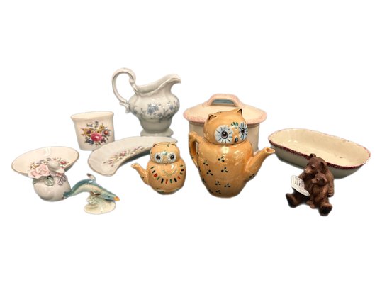 Glassware & Teapot Lot