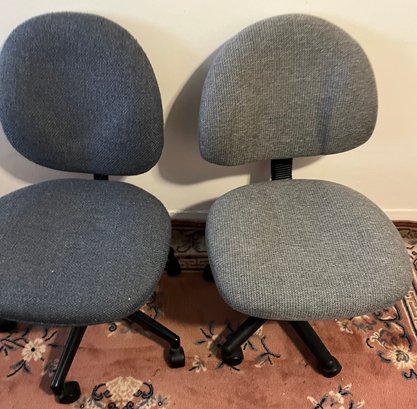 Two Modern Rolling Adjustable Office Chairs