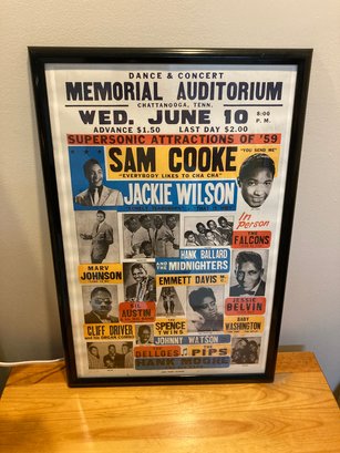 Framed Sam Cooke & Other Artist Reproduction Concert Poster