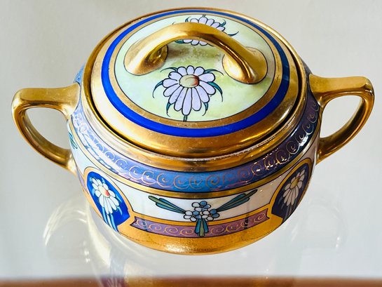 1920s Vintage Wilder A. Pickard Gold Encrusted Enamel Jar