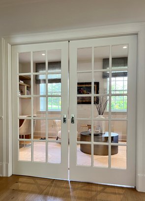 A Set Of 15 Lite Double Glass Sliding Doors - 72' Opening - 1/1A