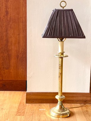 Vintage Leviton Brass Candlestick Buffet Lamp
