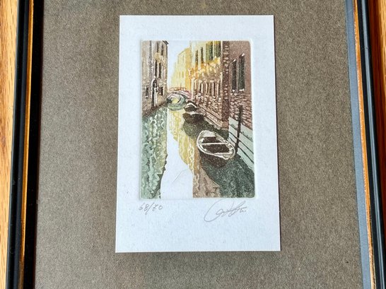 Framed Limited Edition Block Print - Serene European Canal
