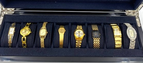 Collection Of Ladies Vintage Wristwatches In Dresser/watch Jewelry Box
