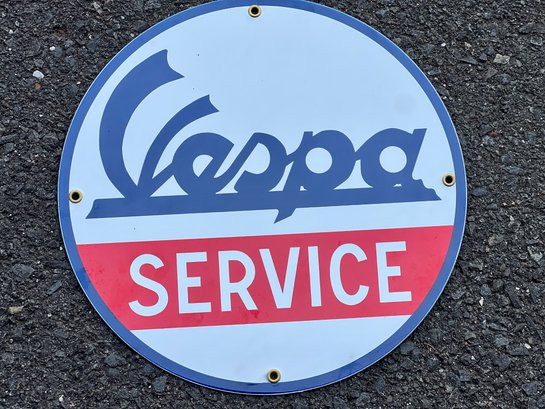 12' Vespa Service Metal Sign