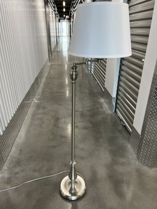 Brushed Nickel Finish Bridge Style Floor Lamp