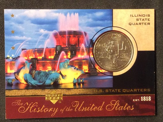 2004 Upper Deck The History Of The United States Illinois State Quarter Card - L