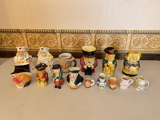 Large Group Of 15 Toby Mugs