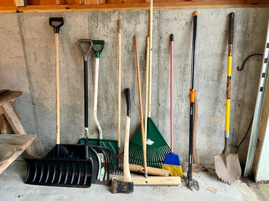 Hand Tools Including Shovels, Brooms & Ax