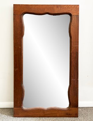 A Beautiful Carved Wood Oak Mirror