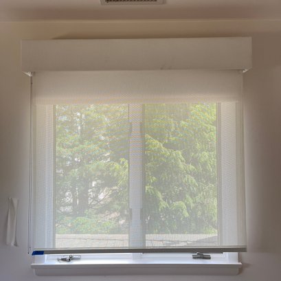 A Pair Of Light Filtering Roller Shades With Valances - 54.75 & 31.25 Windows