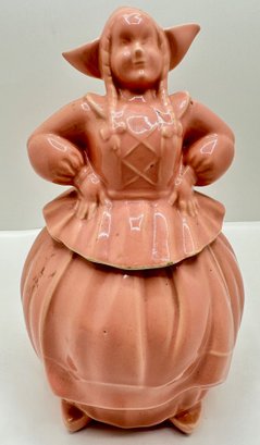 1940s Pottery Guild Pink Dutch Girl Cookie Jar