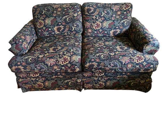Expressions Blue Tapestry Upholstered Loveseat