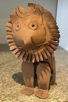 Cute 10' Metal Lion Candle Holder