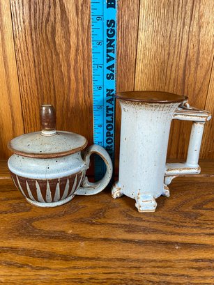 Handmade Mug Cup And Sugar Bowl With Lid