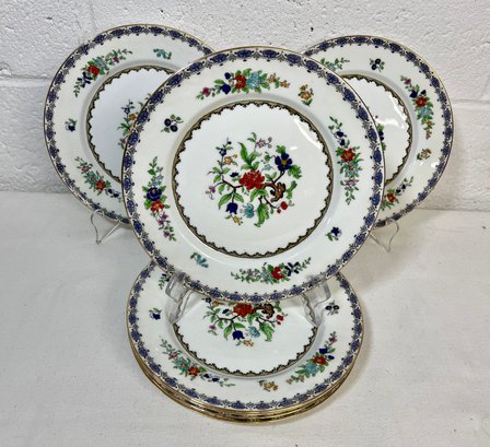 7 PC Set Of ANTIQUE By Adderley Bone China Luncheon Plates 8-3/4 RARE England