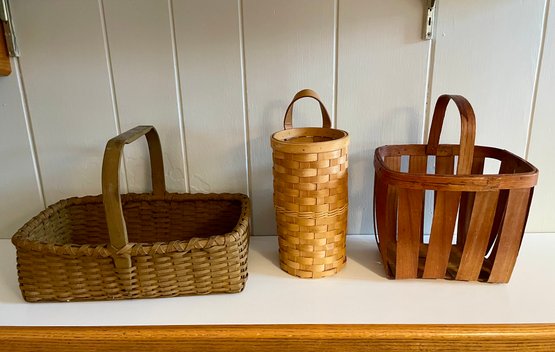 Three Handcrafted Baskets