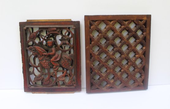 2 Asian Themed Wall Carvings