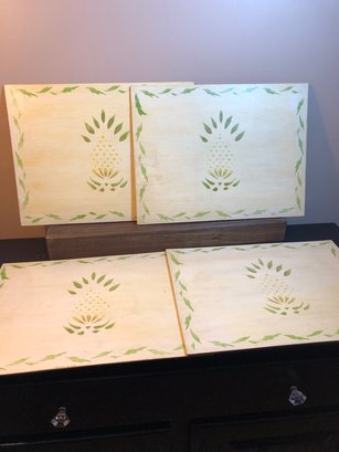 4 Wooden Placemats - 15 1/2' X 11 3/4'