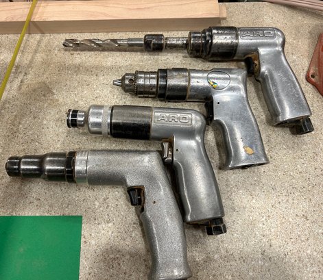 Lot Of 4 Pneumatic Air Drills  TESTED