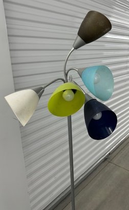 Five-Light Floor Lamp With Multi-color Shades