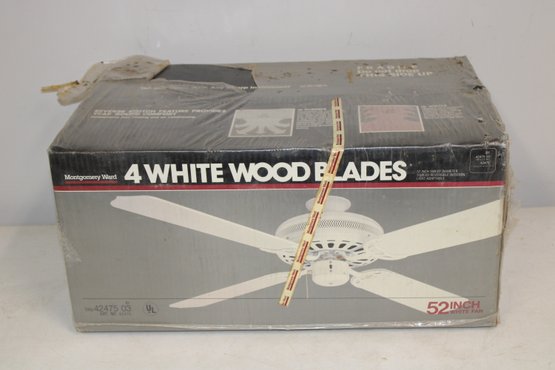 Montgomery Ward 4 Blade Wood Ceiling Fan New In Box