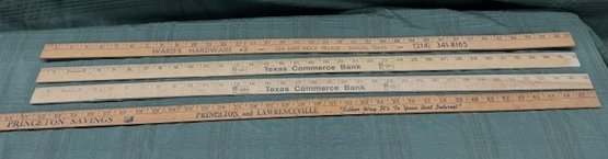 Lot Of Rulers - 36 Inch And 48 Inch, With Advertising