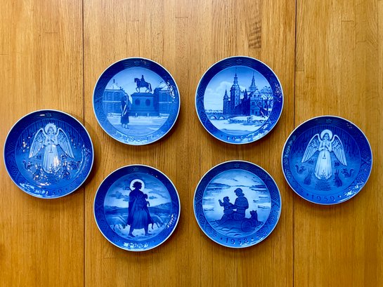 Six 1950s Copenhagen Blue Collectible Year Plates