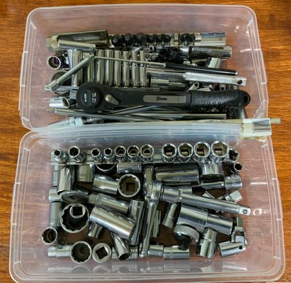 Socket Wrench With Additional Sockets ~ Large Lot ~