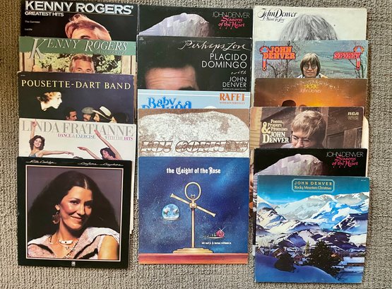 Sixteen 1970s Vinyl Record Collection Including John Denver & Kenny Rogers